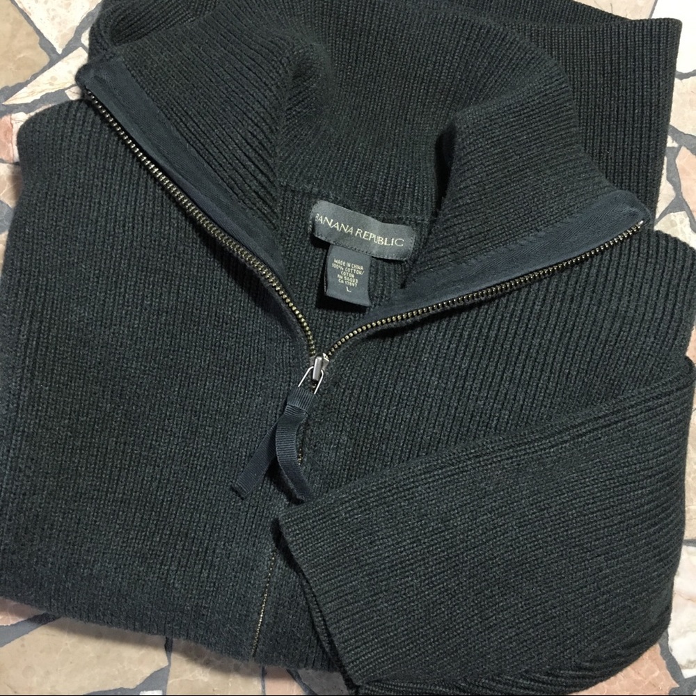 Banana republic brass zip cardigan